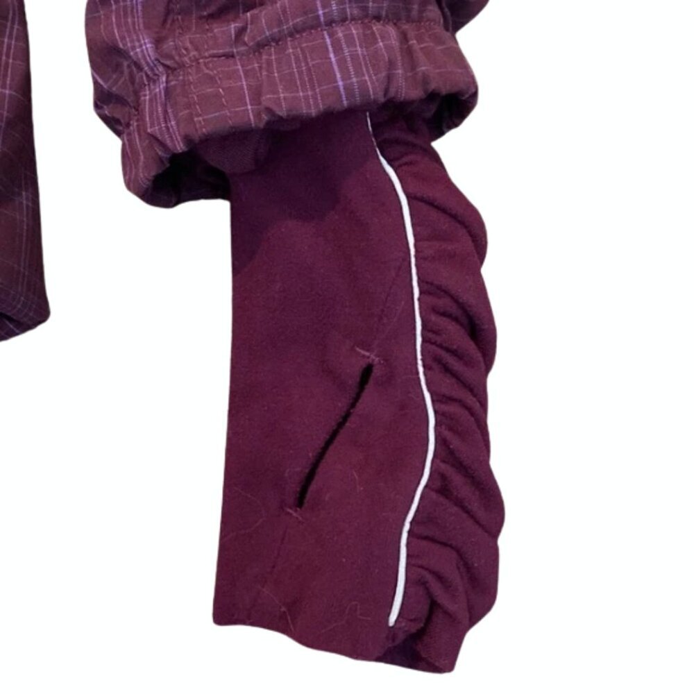 Lululemon Run Hustle Plum Purple Plaid Sz 2 Lightweight Water Resistant Jacket - Picture 10 of 11